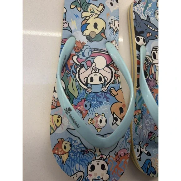 Tokidoki Simone Legno Designed Flip Flop Sandals size 5/6 - Picture 5 of 9